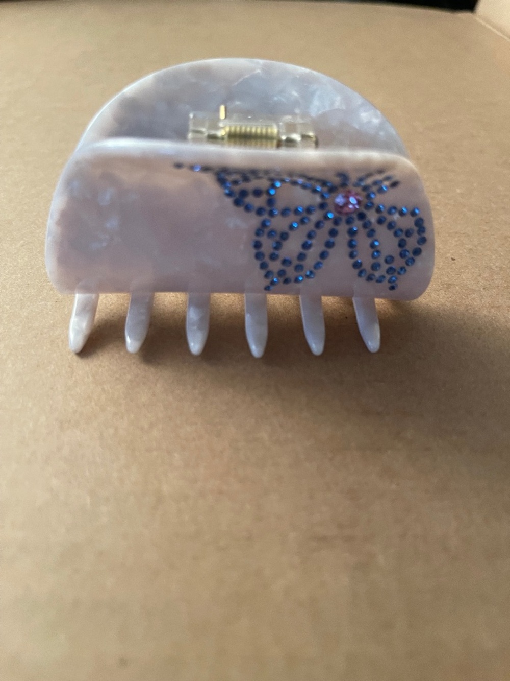 Silver with Blue Rhinestone Butterfly Emi Jay hair clip